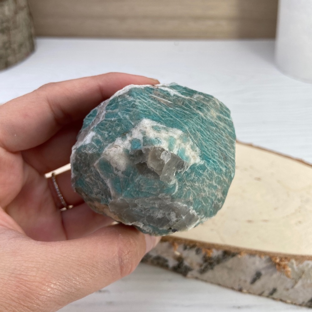 Amazonite Generator Point, Rough and Polished - Picture 7 of 10